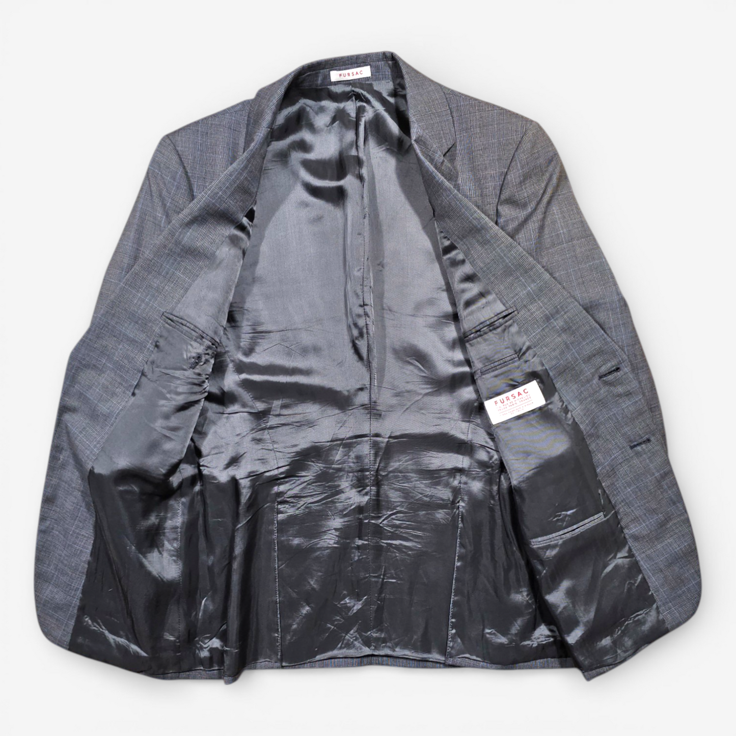 Veste Blazer Fursac Laine Prince-de-Galles Gris (48)
