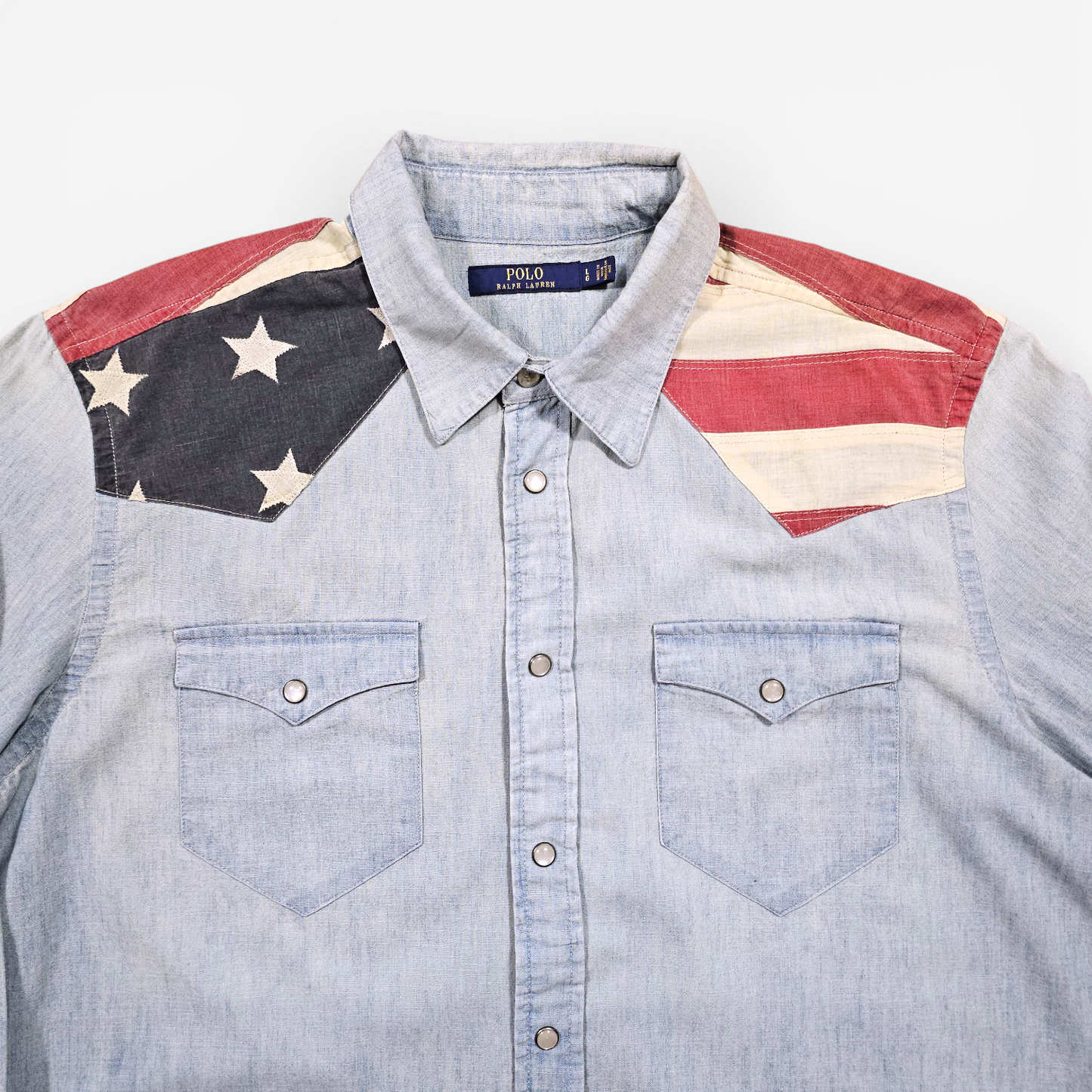 Chemise Western Polo Ralph Lauren Denim US Flag (L)