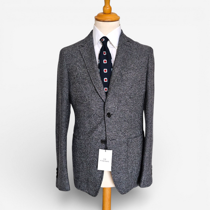 Blazer De Fursac Coton Laine Texturé Gris