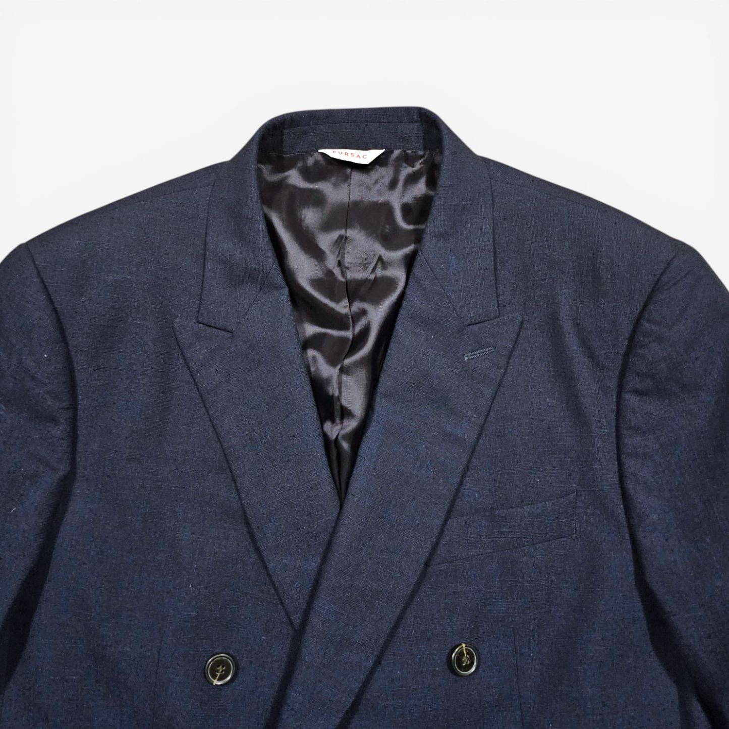 Veste Blazer Double Breasted Fursac Marine Laine Coton Soie (50)