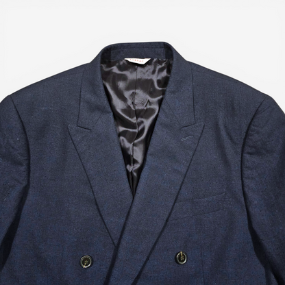 Veste Blazer Double Breasted Fursac Marine Laine Coton Soie (50)