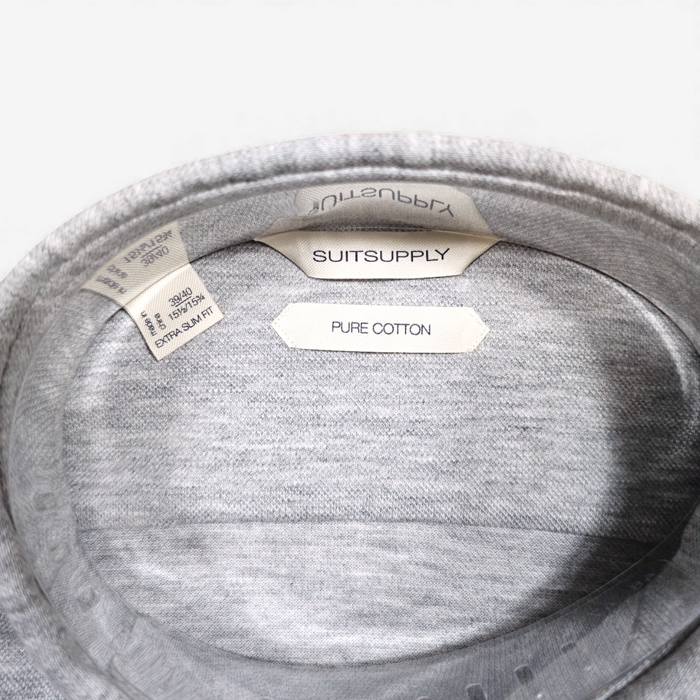 Chemise Suitsupply Knitted Grise (39/40)