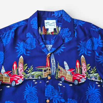 Hawaiian Rayon Shirt Vintage Diamond Head Sportswear - Made in USA (S)