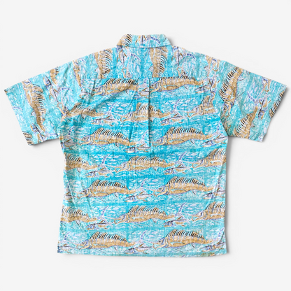 Hawaiian Shirt Vintage 1990's Kahala Avi Collection Swordfish - Made in USA Hawaii (L)