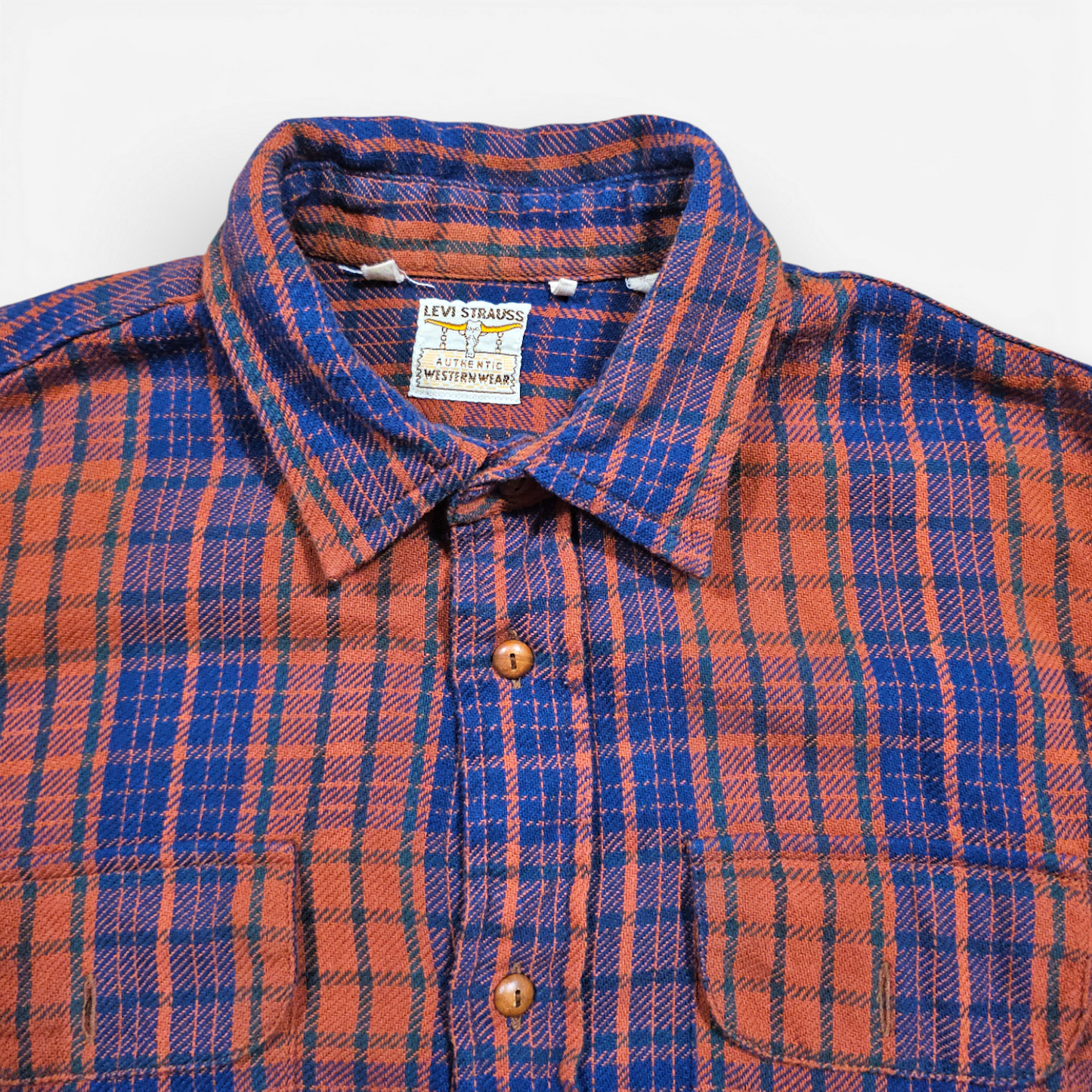LVC Levi's Vintage Clothing Longhorn Flannel Western Shirt - Made in Italy (XS)