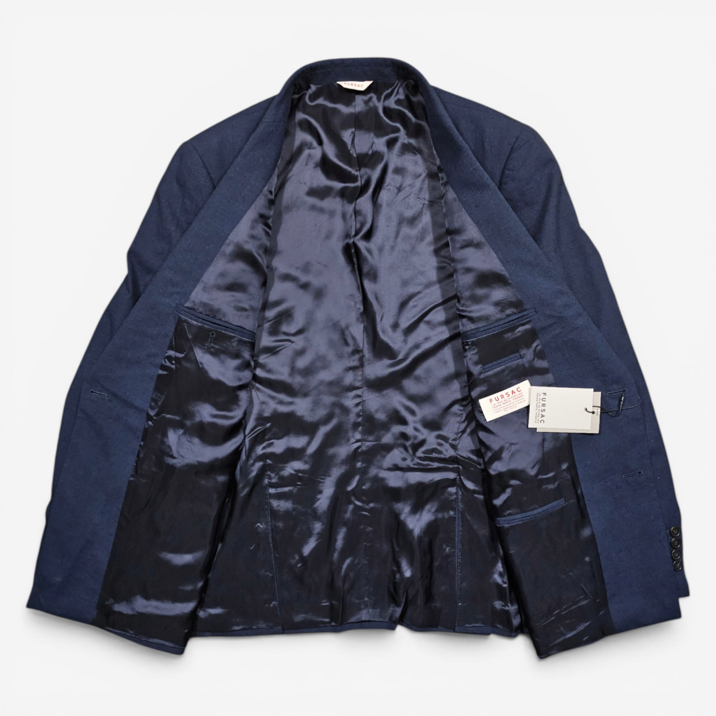 Veste Blazer Double Breasted Fursac Marine Laine Coton Soie (50)