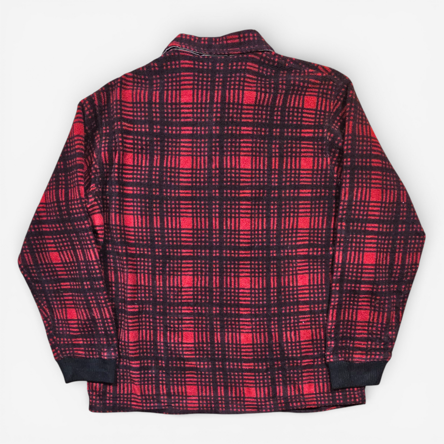 Pull Polaire Fleece Plaid Polo Ralph Lauren Vintage - Made in USA (L)