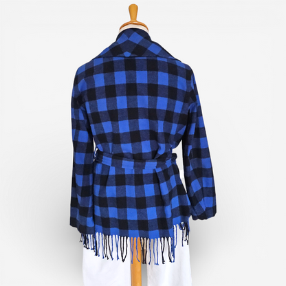 Veste Polo Ralph Lauren Checked Fringed Belted Jacket (M)