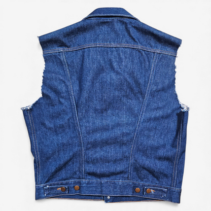 Vintage 80's Wrangler 126 MJ Sleeveless Cut-Off Denim Jacket - Made in USA (L)