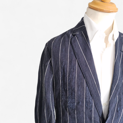Blazer Ralph Lauren Vintage Lin Distressed rayé - Made in Italy (40)