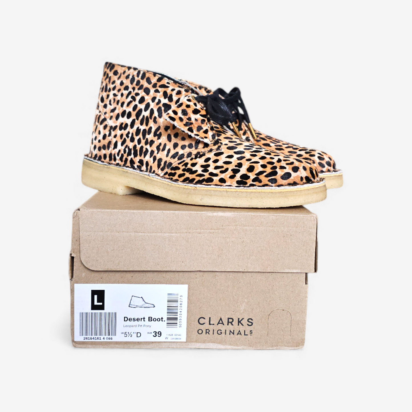 Clarks Originals Desert Boots Leopard Print Pony (39)