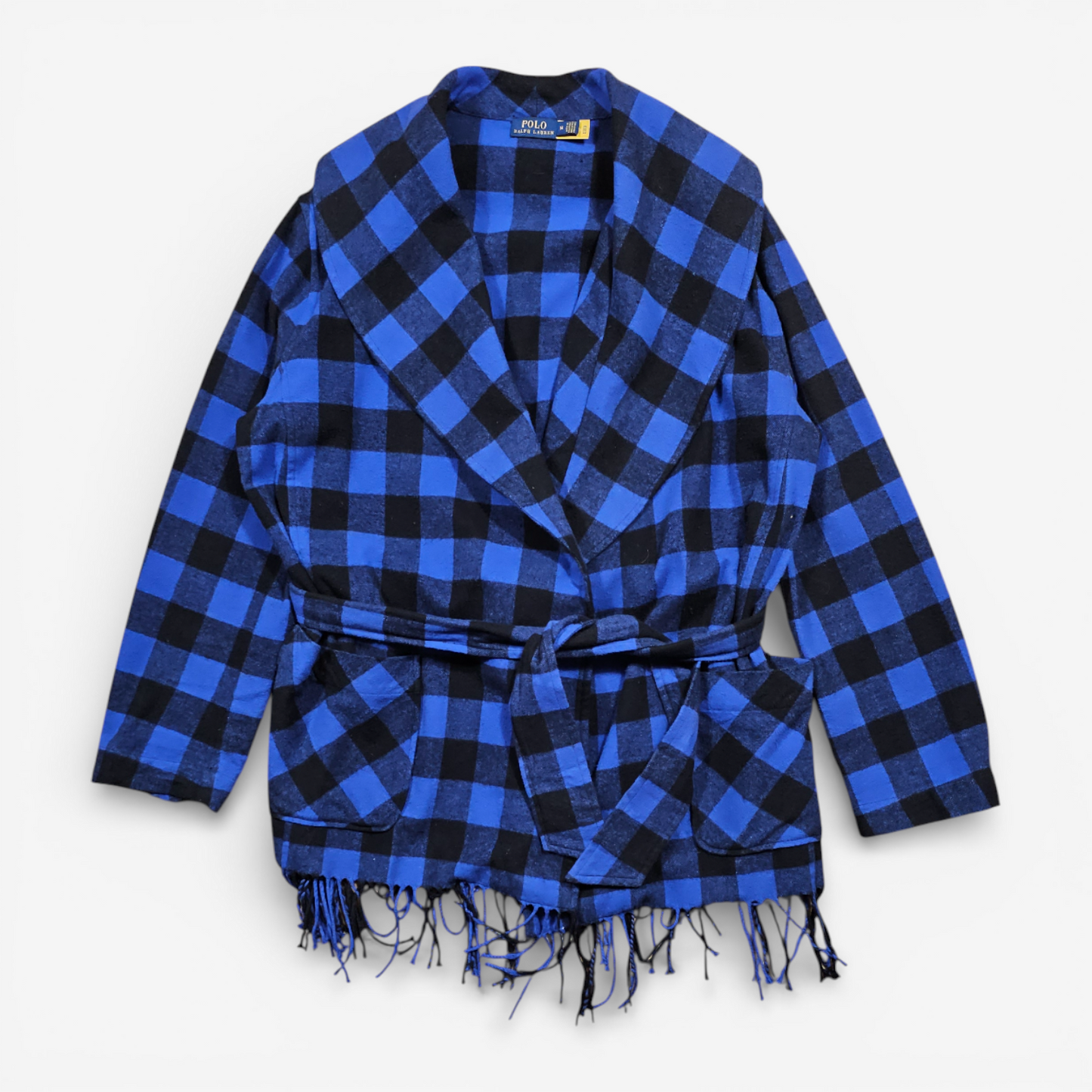 Veste Polo Ralph Lauren Checked Fringed Belted Jacket