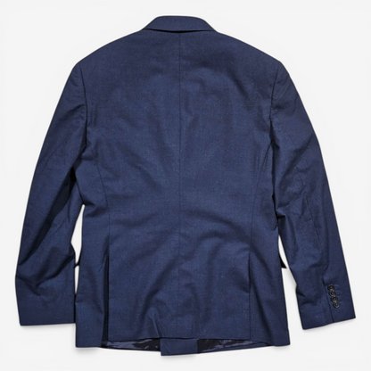 Veste Blazer Double Breasted Fursac Marine Laine Coton Soie (50)