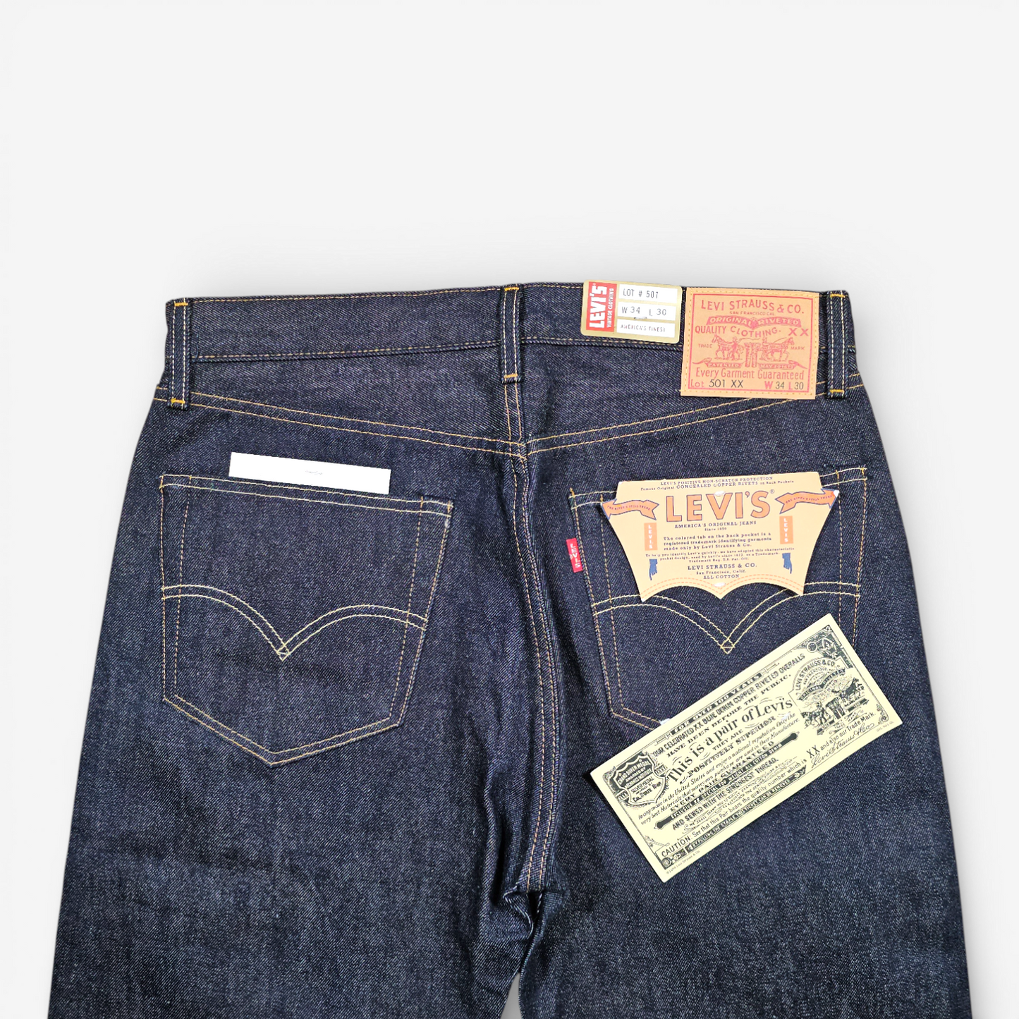 Jean LVC Levi's Vintage Clothing 501 1955 Shrink-to-Fit - Big E Selvedge (W34L30)
