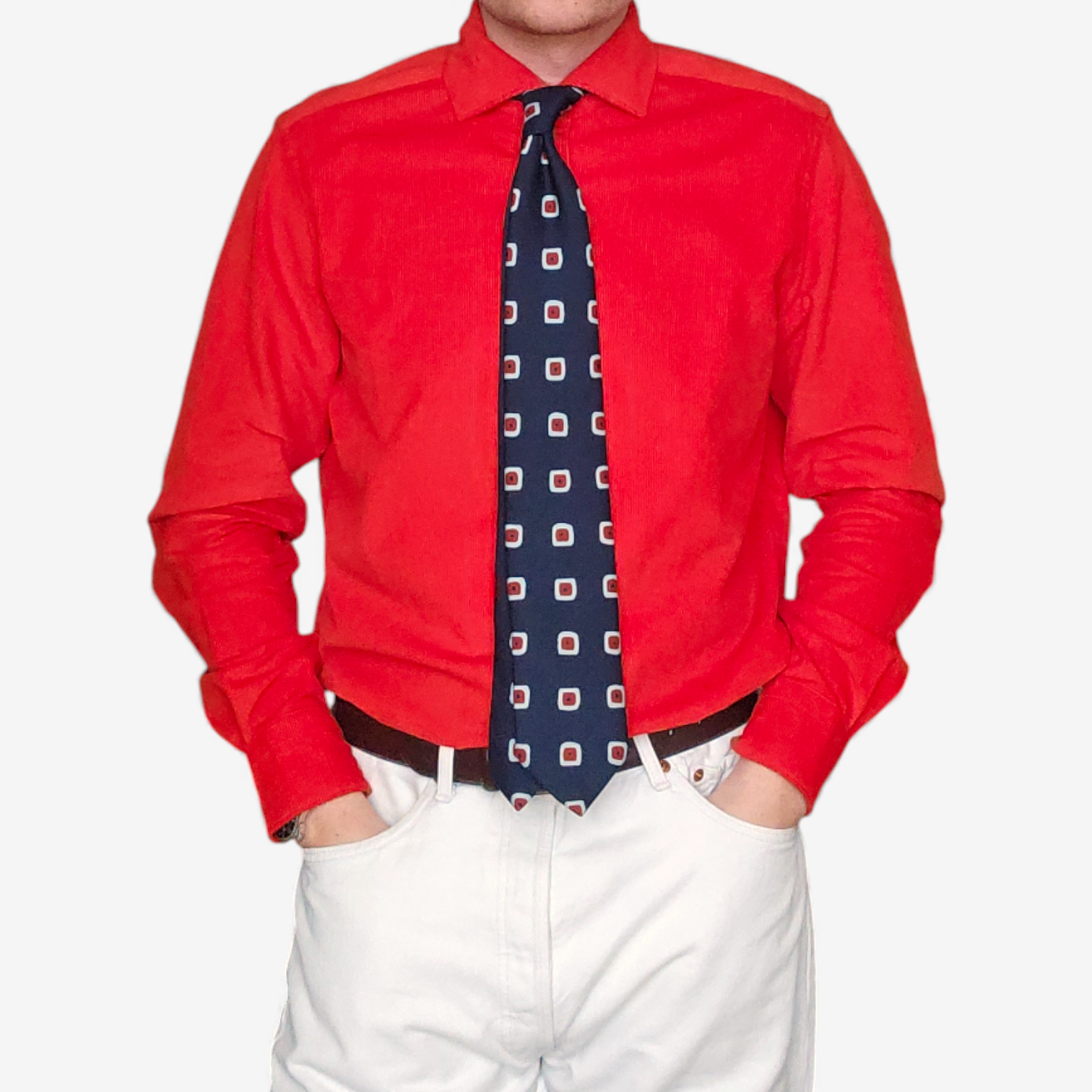 Chemise Suitsupply Orange Corduroy