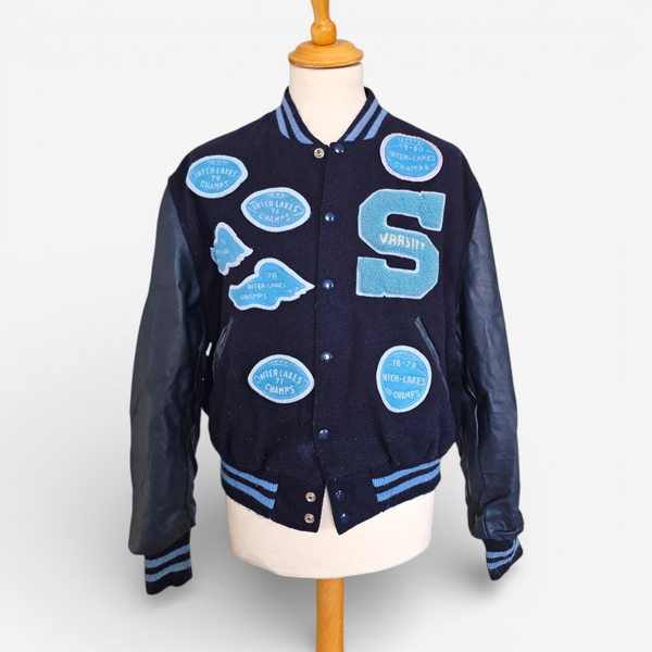 Vintage 70’s Varsity Jacket Art Knitting Mills – Made in USA (M)