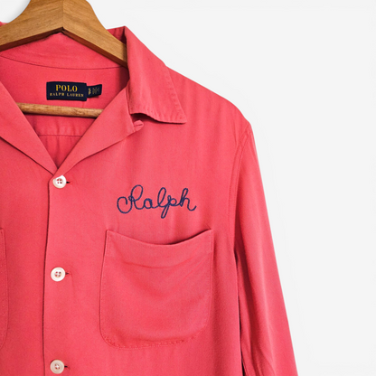 Ralph Lauren Camp Collar Chainstitch Embroidery Blouse (S)