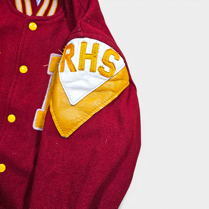 Vintage 80's Varsity Jacket Rogers High School - Made in USA (XS)