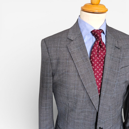 Veste Blazer Fursac Laine Prince-de-Galles Gris (48)