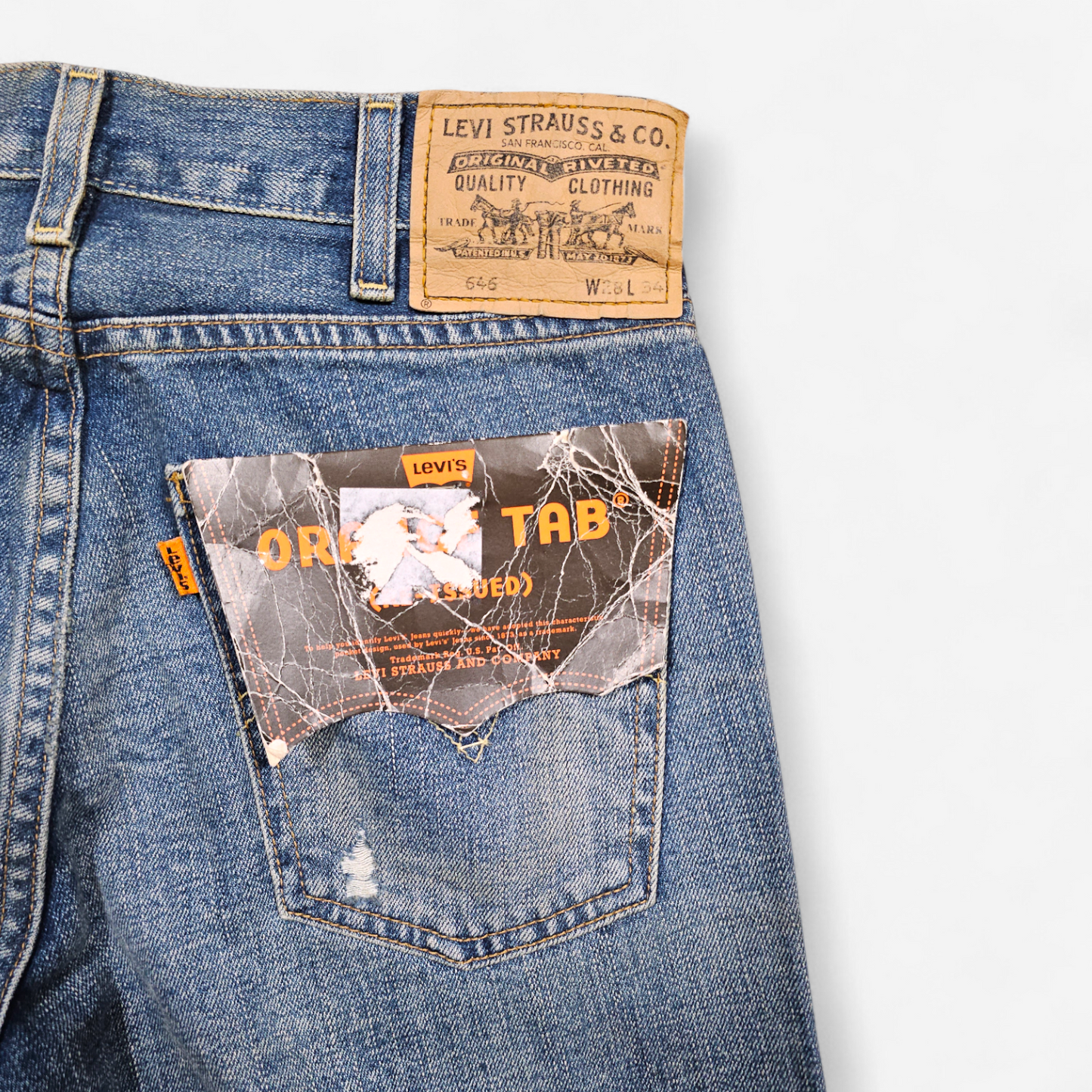 Jean Levi's 646 Flare Orange Tab Re-Issued (W28L34)