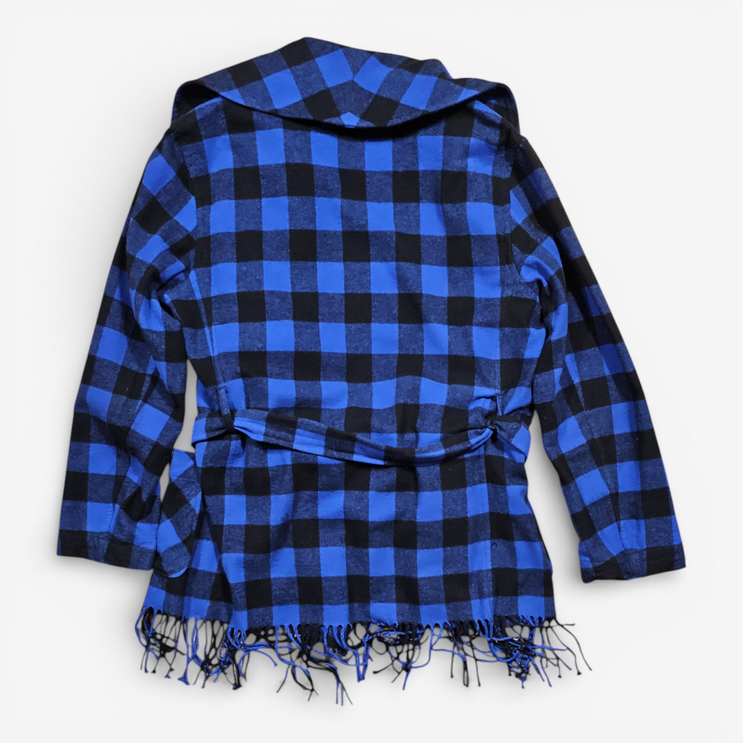 Veste Polo Ralph Lauren Checked Fringed Belted Jacket (M)
