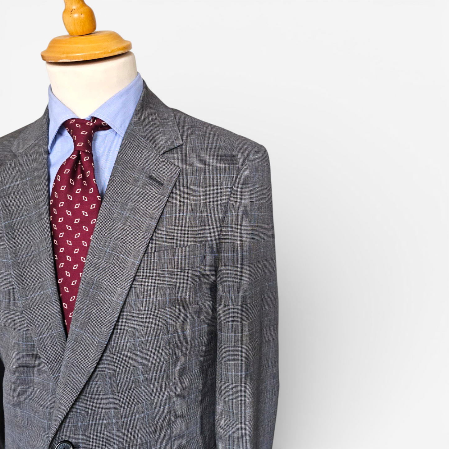 Veste Blazer Fursac Laine Prince-de-Galles Gris (48)