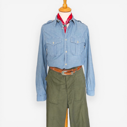 Chemise Polo Ralph Lauren Chambray Shirt Workwear Denim (S)
