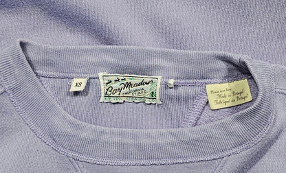 Good Old Days Sweat LVC Levi's Vintage Clothing Bay Meadows violet clair en coton, taille XS, reproduction des années 30 avec détails V et poignets longs.