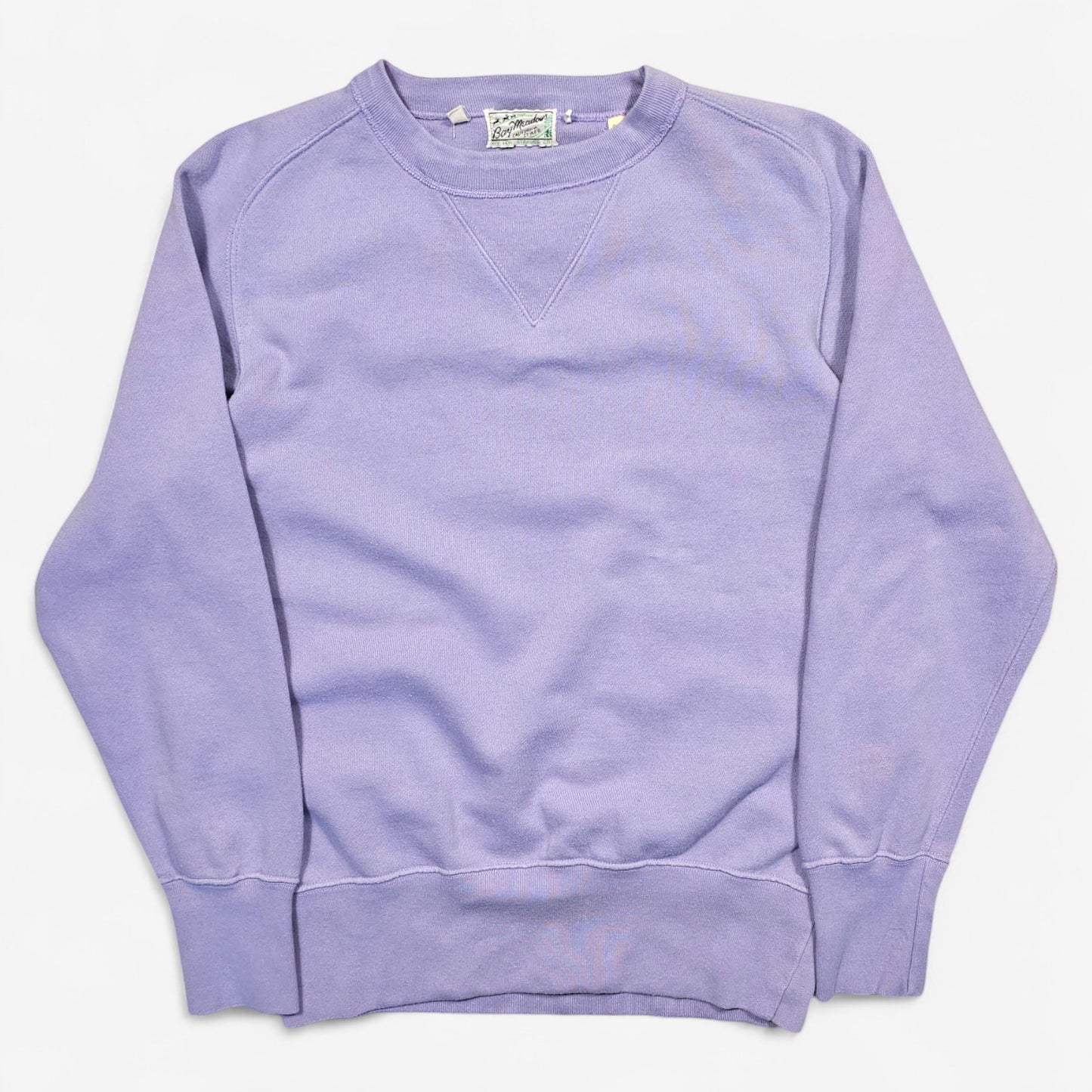 Good Old Days Sweat LVC Levi's Vintage Clothing violet clair en coton, reproduction des années 30 avec coutures courbées et insert en V.