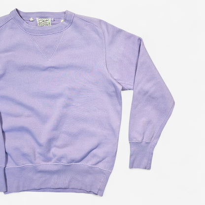 Good Old Days sweat LVC Levi's Vintage Clothing violet clair en coton, reproduction des années 30, col rond, manches longues, coupe boxy.