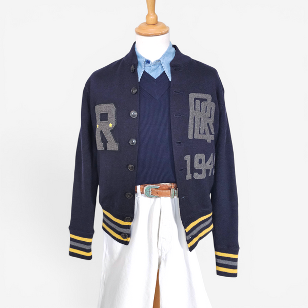 RRL Double RL Ralph Lauren Wool Baseball Jacket Cardigan