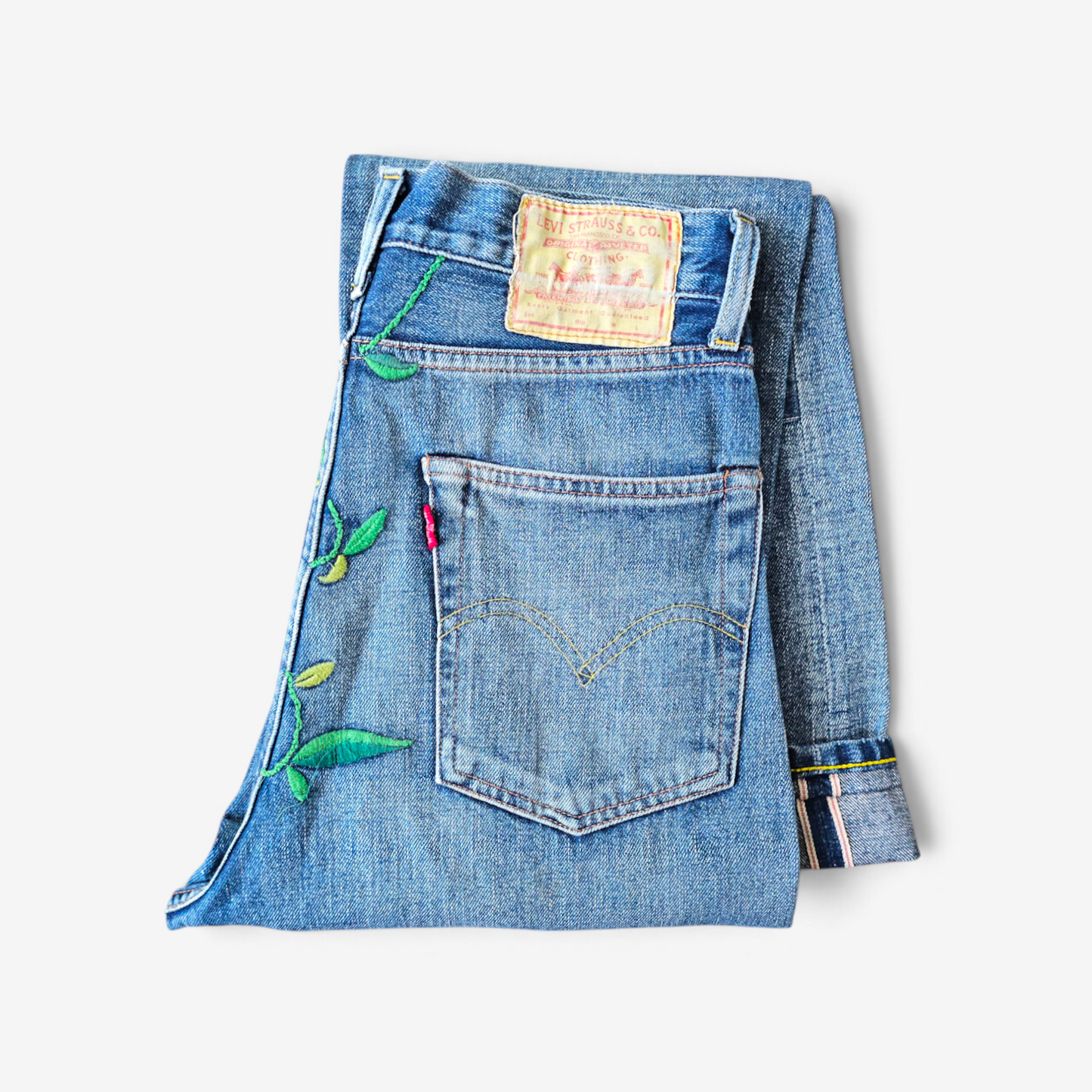 Jean LVC Levi's Vintage Clothing 701 1950s Floral Embroidery - Big E Selvedge