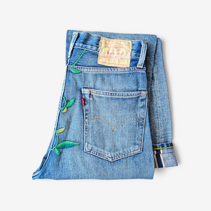 Jean LVC Levi's Vintage Clothing 701 1950s Floral Embroidery - Big E Selvedge